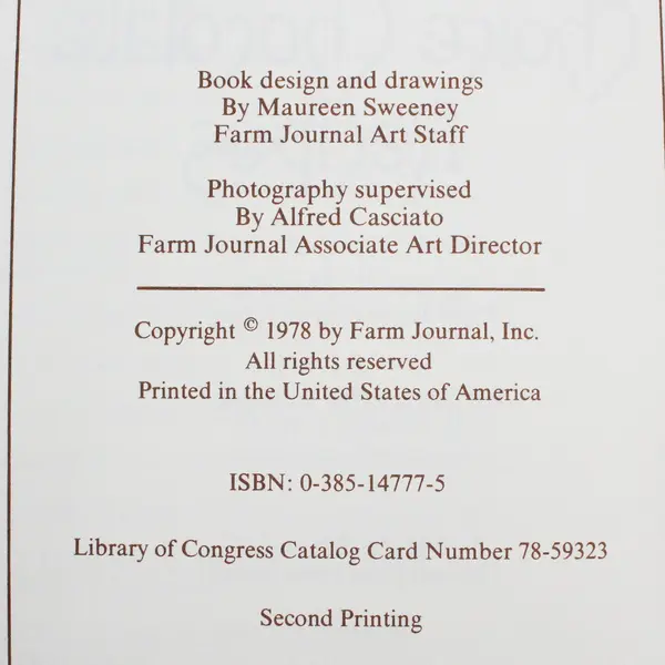 VTG 1978 Farm Journal's Choice Chocolate Recipes Elise W Manning Hardcover DJ