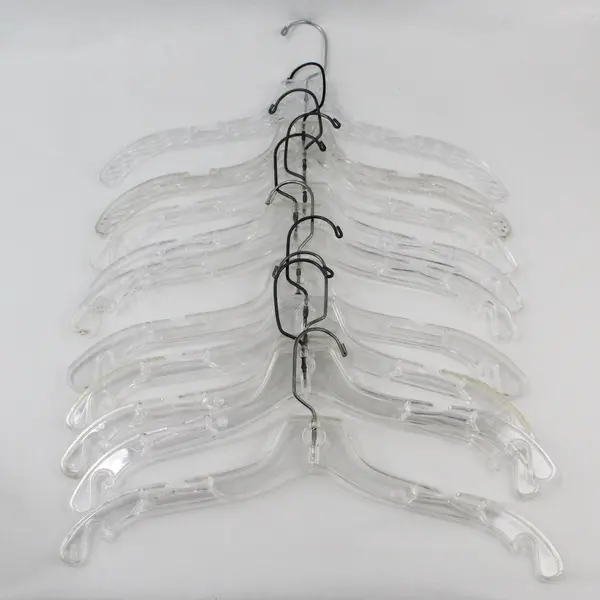 Lot of 10 Clear Plastic Clothes Hangers for Shirts & Tops