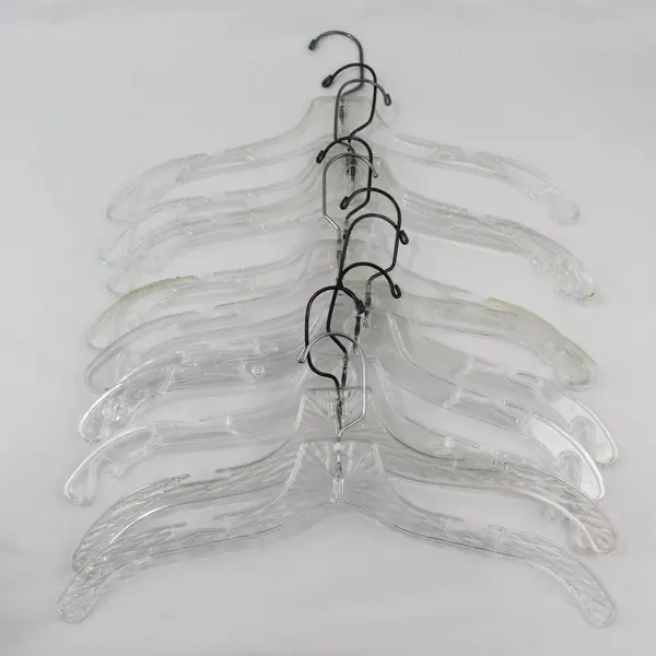 Lot of 10 Clear Plastic Clothes Hangers for Shirts & Tops