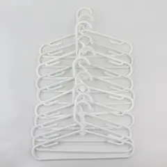 Lot of 10 White Plastic Children's Clothes Hangers Kids Closet