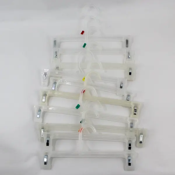 Mixed Lot of 10 Semi-Clear Plastic Clip Clothes Hangers