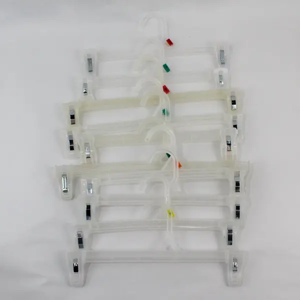 Mixed Lot of 10 Semi-Clear Plastic Clip Clothes Hangers