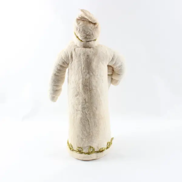  Russian Father Frost Santa Claus Figurine White Jeweled
