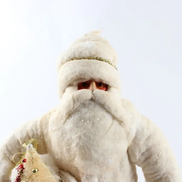  Russian Father Frost Santa Claus Figurine White Jeweled