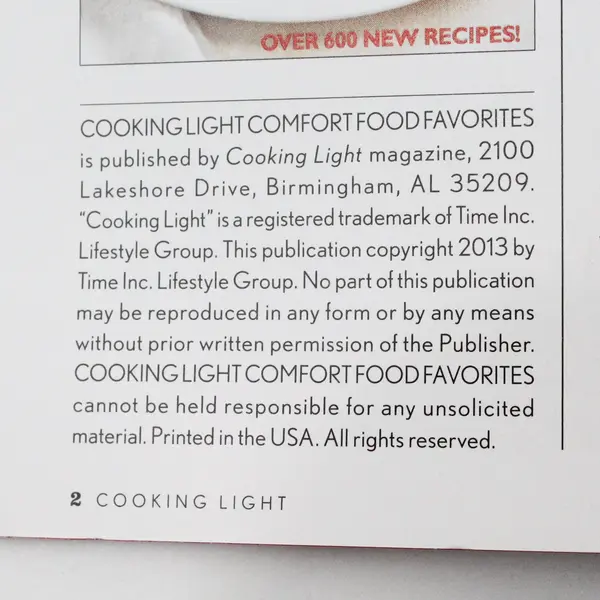 Cooking Light Comfort Food Favorites 2014 Special Edition Magazine Issue Good