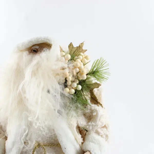 Enesco White Plush Santa Claus Christmas Tree Topper Long Beard Decor 827889