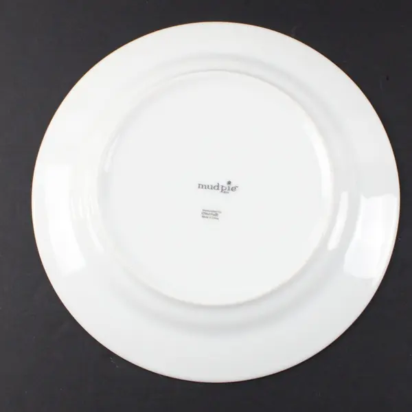 Mud Pie Wine Anyone Ceramic Decorative Plate Black-and-White Checkerboard