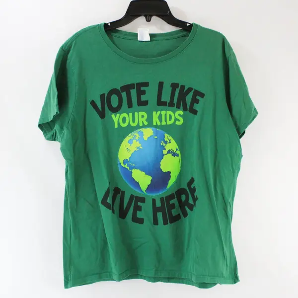 Port & Co. Women's Green XXL T-Shirt Vote Like Your Kids Live Here