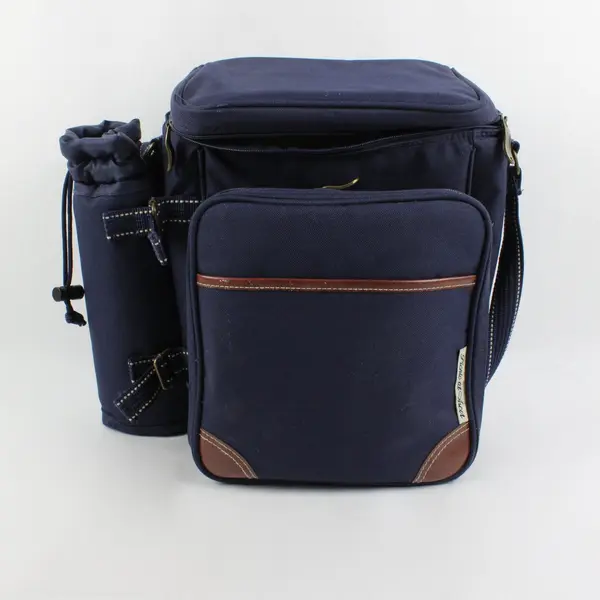 Picnic At Ascot Insulated Wine Cooler Backpack Navy Blue