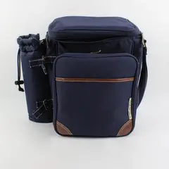 Picnic At Ascot Insulated Wine Cooler Backpack Navy Blue