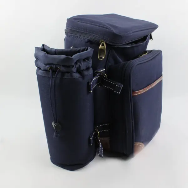 Picnic At Ascot Insulated Wine Cooler Backpack Navy Blue