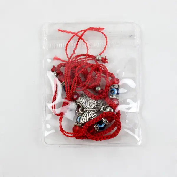 Assorted Lot of Red String Charm Bracelets & Loose Gold-Tone Charms