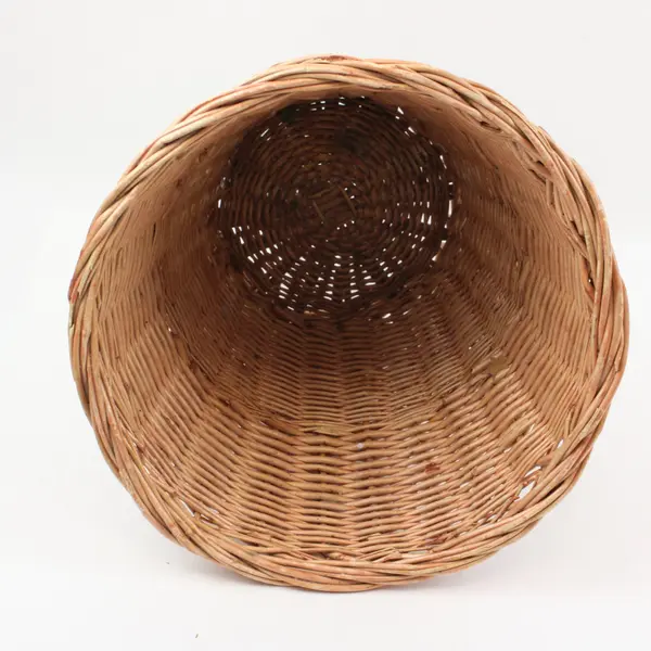 Wicker Wastebasket Trash Can Woven Tapered Natural Fiber Basket
