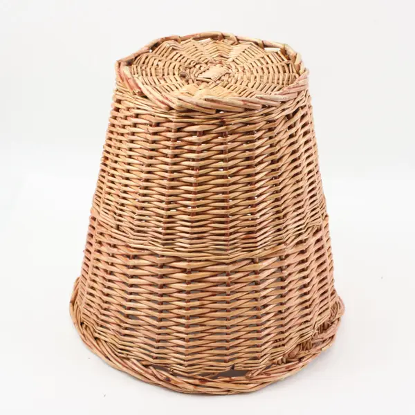Wicker Wastebasket Trash Can Woven Tapered Natural Fiber Basket