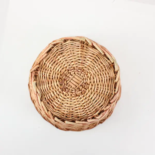 Wicker Wastebasket Trash Can Woven Tapered Natural Fiber Basket
