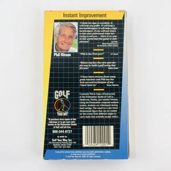 1988 Golf Your Way VHS Tape Phil Ritson Golf Instruction 76 Minutes