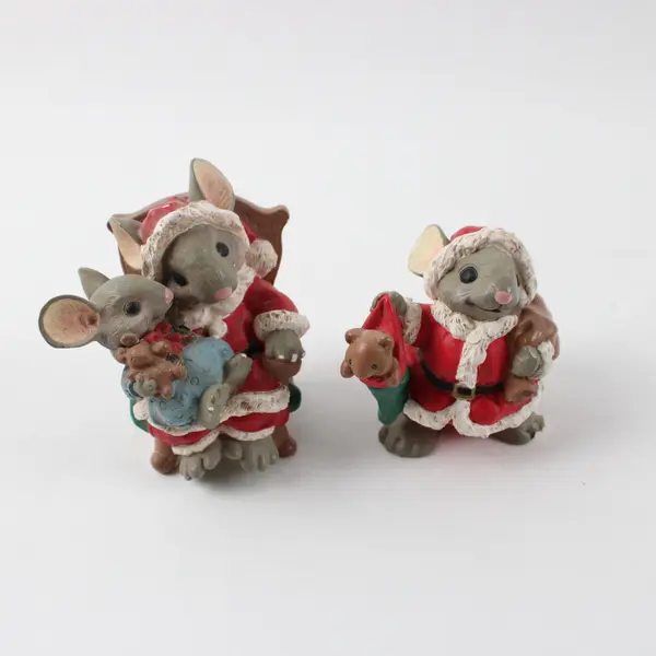 Merry Mousetales Christmas Santa Mouse Figurines Set of 2 Midwest of Canon Falls