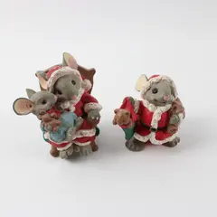 Merry Mousetales Christmas Santa Mouse Figurines Set of 2 Midwest of Canon Falls