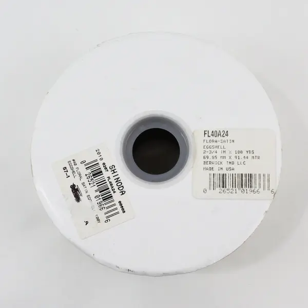 Berwick Offray Flora-Satin FL40A24 Eggshell Waterproof Ribbon 100 Yards 2-3/4"