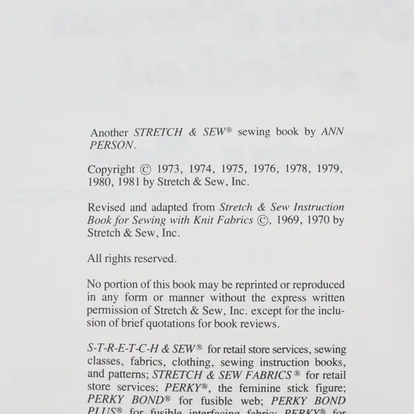 Vintage 1981 The Ann Person Method SC Sewing Book, Spiral Bound 