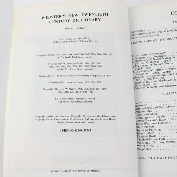 Webster's New Twentieth Century Dictionary Unabridged 2nd Ed Deluxe Color