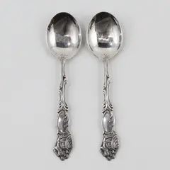 Lot of 2 Extra Prima NS Alp Silverplate Demitasse Spoons Sweden Dancing Couple