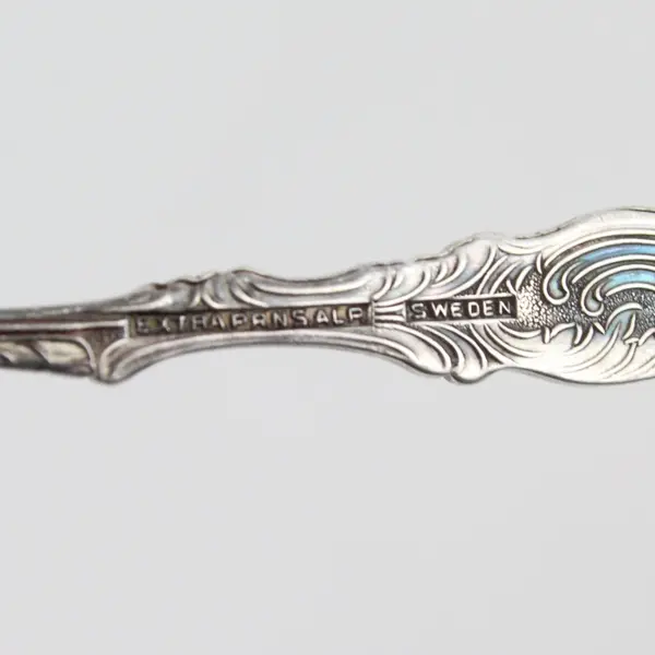 Lot of 2 Extra Prima NS Alp Silverplate Demitasse Spoons Sweden Dancing Couple