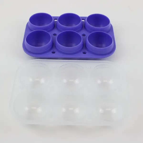 Trenect Silicone Sphere Ice Cube Tray Mold 6-Cavity Purple