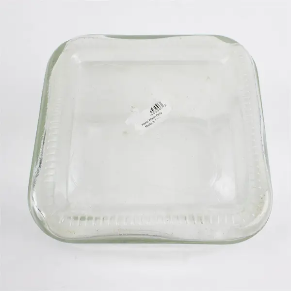 Lot of Three Unbranded Square Glass Jars. Flawed, No Lids. Made in China.