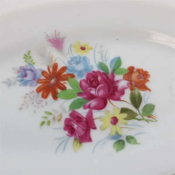 Vintage Porcelain Tureen with Underplate White Floral Collectible