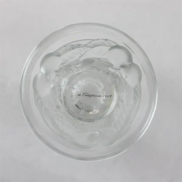 Vintage Teleflora 1985 Baltimore Pear Embossed Glass Candle Holder