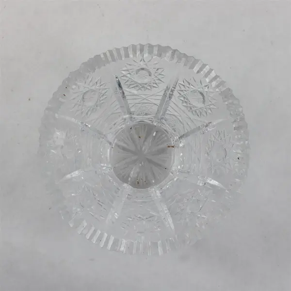 Vintage Bohemian Czech Crystal Cut Glass Bowl Queen Lace Pattern