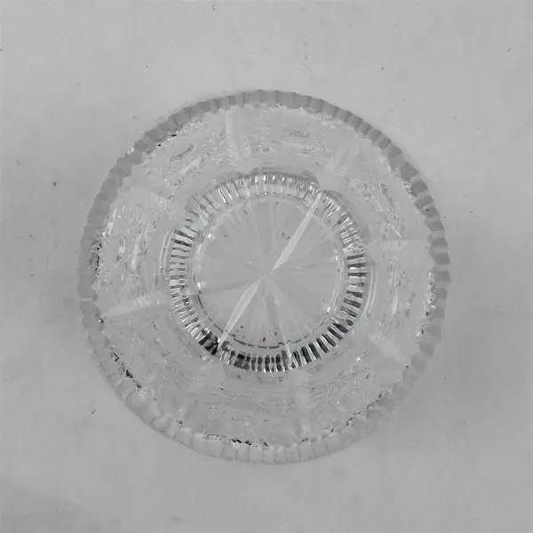 Vintage Bohemian Czech Crystal Cut Glass Bowl Queen Lace Pattern