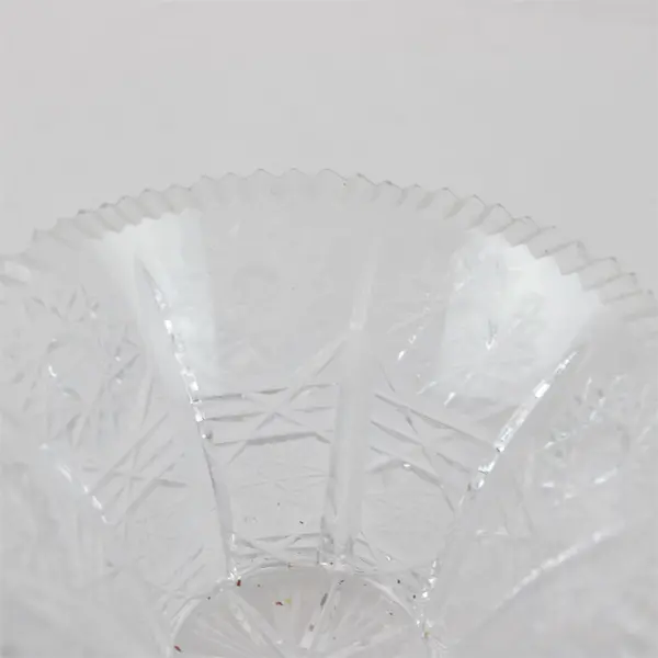 Vintage Bohemian Czech Crystal Cut Glass Bowl Queen Lace Pattern
