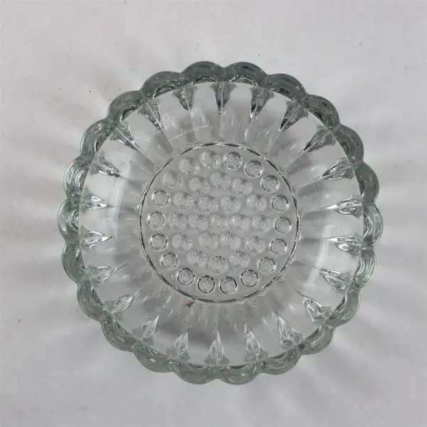 Lot of 2 National Clear Glass Bowls Vertical Ribbed Small Shallow