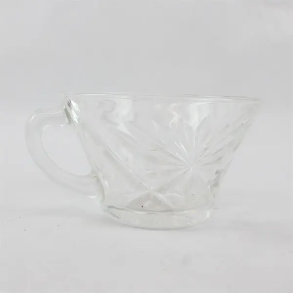Vintage Anchor Hocking Early American Clear Prescut Punch Cup & Saucer