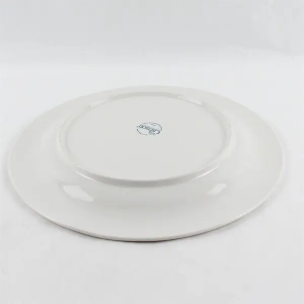 Gibson Embossed Fruit Pattern White Ceramic Chop Plate Serving Platter 12-1/8"