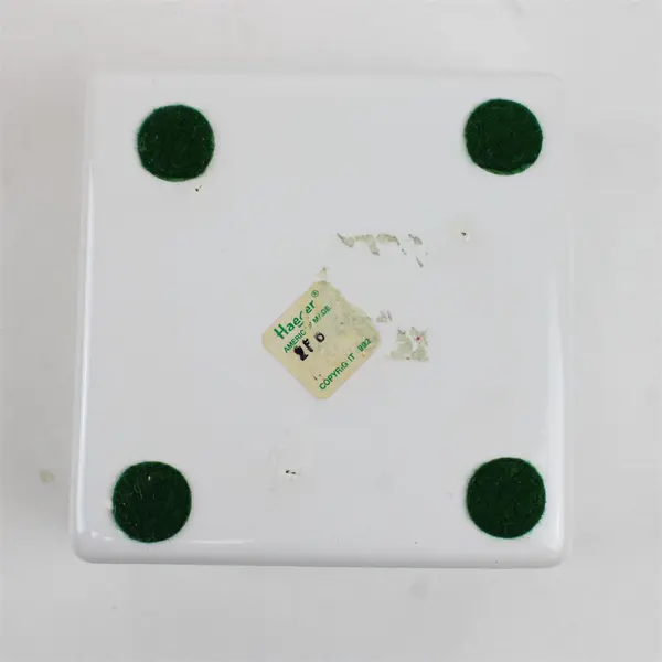 Haeger White Ceramic Square Trinket Box with Lid