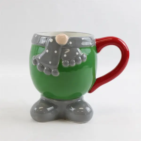 Lot of 2 Mugs Kane Home Red Hearts Stoneware & Figural Gnome Mug