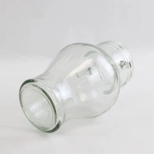 Tassos Olive Jar Clear Glass Amphora Style Ribbed Sides No Lid 1950s