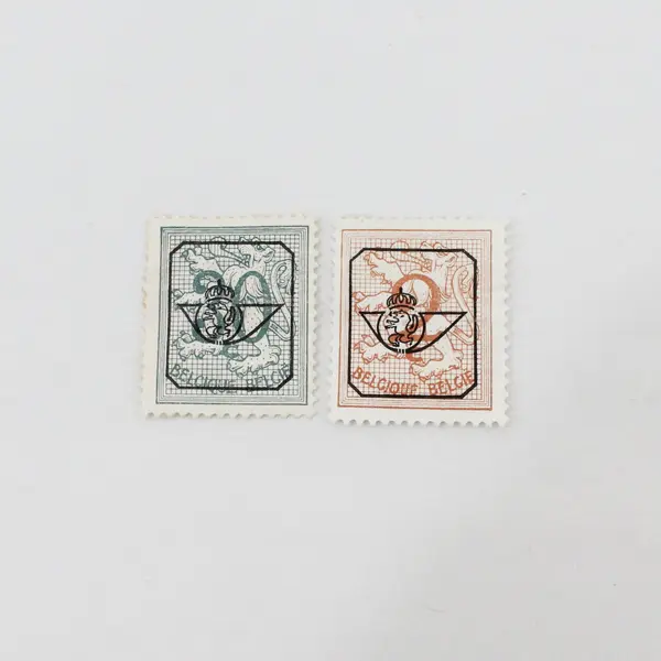 Lot of 10 Belgium 1950s-1960s Posthorn Overprint Stamps Used