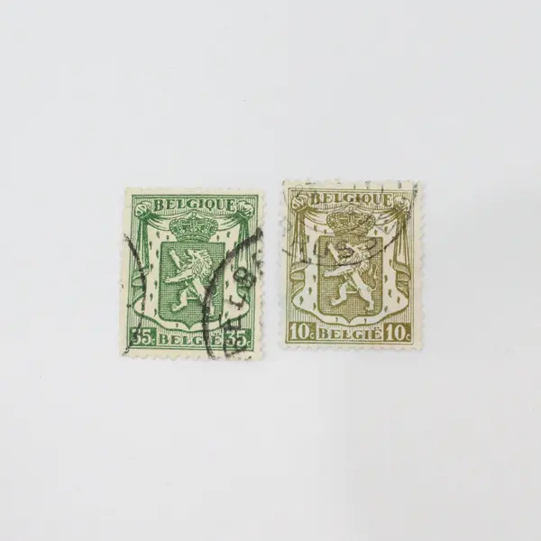 Lot Of 9 Belgium 1930s-1940s Coat Of Arms 2/5/10/15/20/35/50/65c 1f Stamps Used
