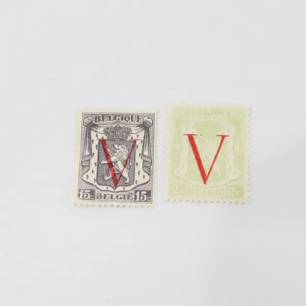 Lot Of 9 Belgium 1930s-1940s Coat Of Arms 2/5/10/15/20/35/50/65c 1f Stamps Used