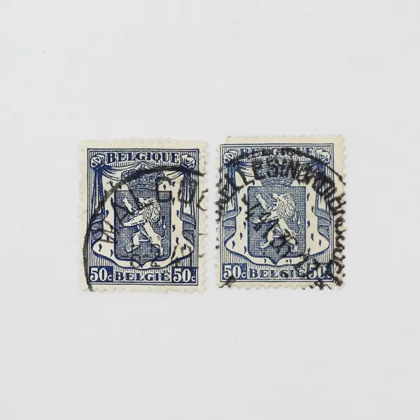 Lot Of 10 Belgium 1930s-1940s Coat Of Arms 5/10/25/35/50/90c Stamps Used