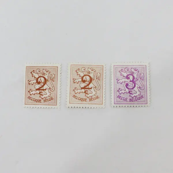 Lot Of 10 Belgium 1950s-1960s Coat Of Arms 2/3/10/15/20/30/50c Stamps Used