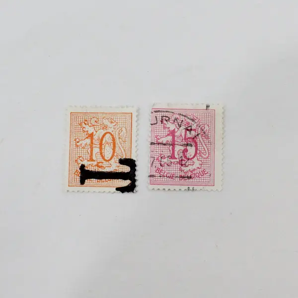 Lot Of 10 Belgium 1950s-1960s Coat Of Arms 2/3/10/15/20/30/50c Stamps Used