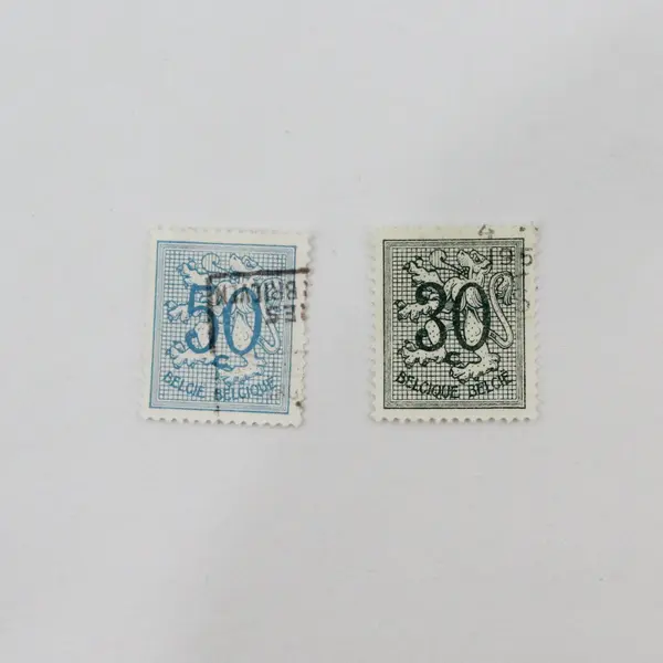 Lot Of 10 Belgium 1950s-1960s Coat Of Arms 2/3/10/15/20/30/50c Stamps Used