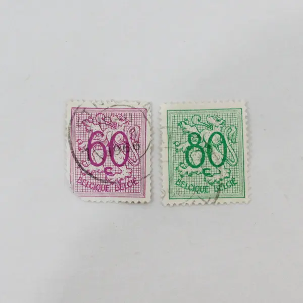 Lot Of 10 Belgium 1950s-1960s Coat Of Arms 20/30/50/60/80c 1F Stamps Used