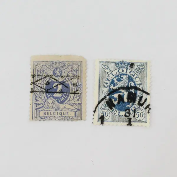 Lot Of 9 Belgium 1870s-1930s Stamps Used