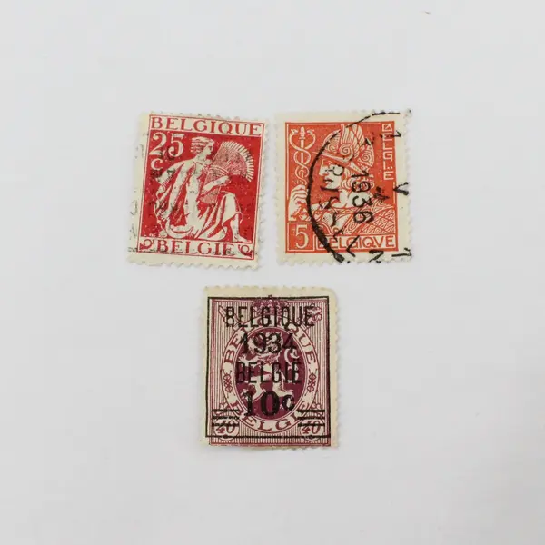 Lot Of 9 Belgium 1870s-1930s Stamps Used